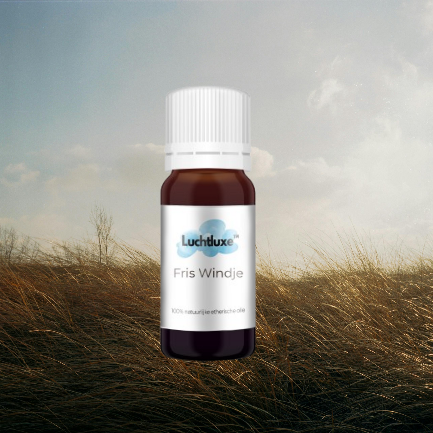 Een flesje met etherische olie, geschikt voor gebruik in aroma diffusers, met een natuurlijke geur voor ontspanning en welzijn.